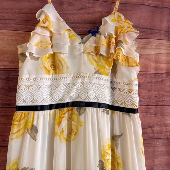 Disney Beauty and the Beast yellow floral rose maxi dress. Size L - Picture 3 of 11